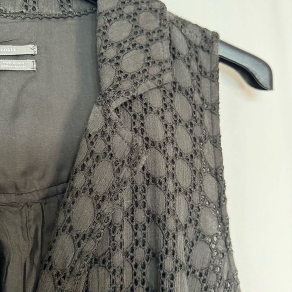 Anthropologie Charcoal Gray A-Line Collared Wrap Dress - with pockets!! - Picture 4 of 7